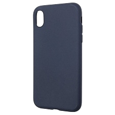 Чехол накладка GPS для APPLE iPhone XR, силикон, матовый, цвет синий