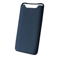Чехол накладка Silicon Cover для Samsung A80 2019 (SM-A805), силикон, бархат, цвет синий кобальт.
