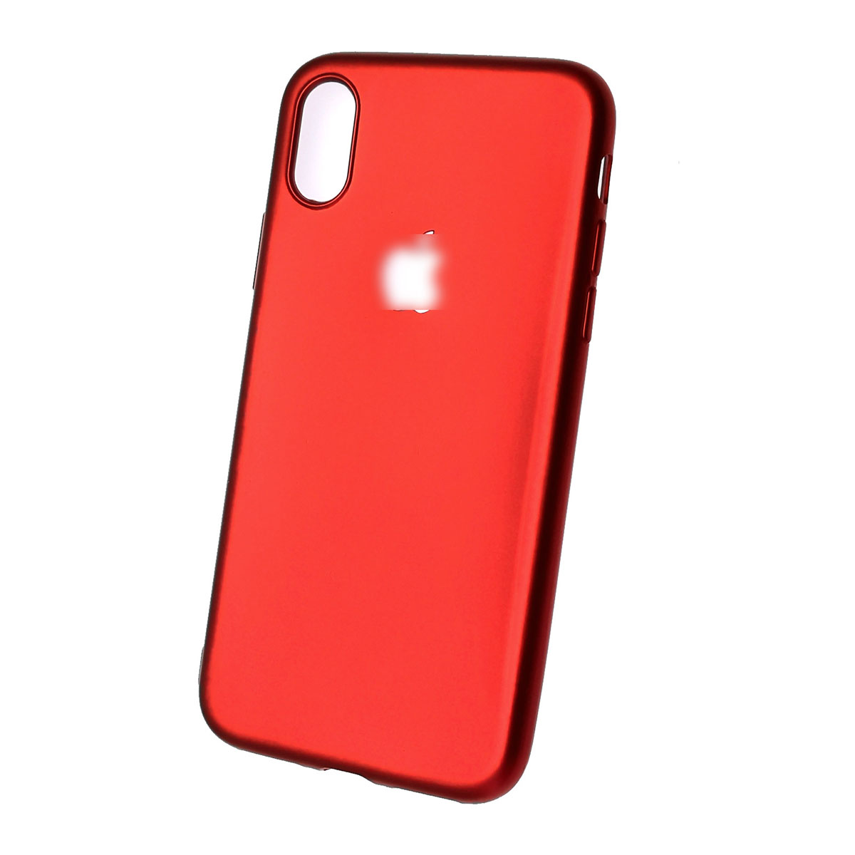Чехол накладка Brauffen для APPLE iPhone X, силикон, вырез под логотип, цвет красный.