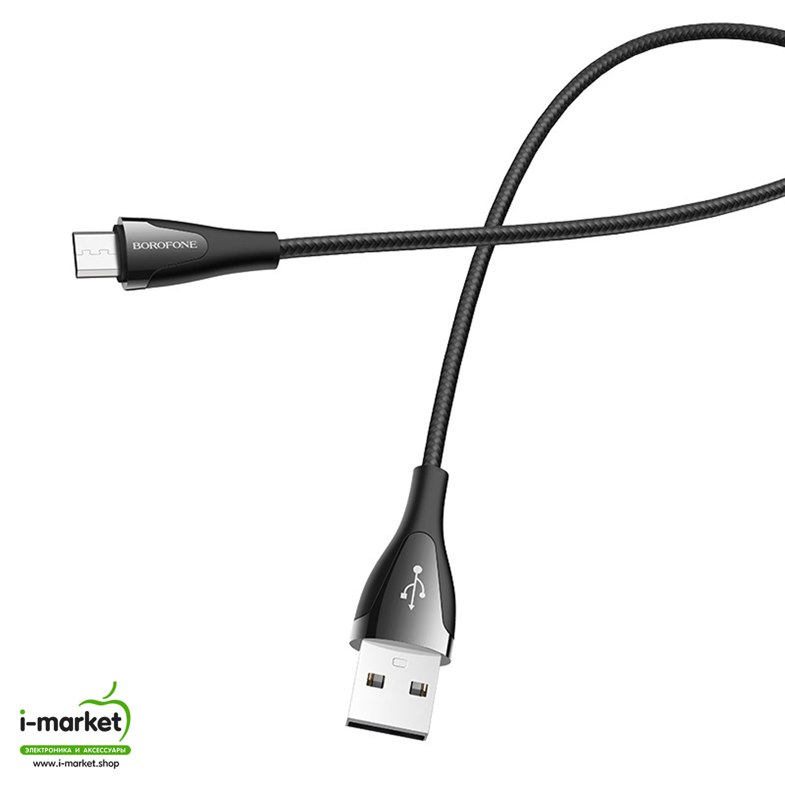 BOROFONE BU20 Advantageous кабель Micro-USB устройств, длина 1.2 метр, ток до 2.4A, цвет черный.