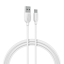 Кабель BOROFONE BX14 LinkJet USB Type C, длина 2 метра, силиконовая круглая оболочка, цвет белый