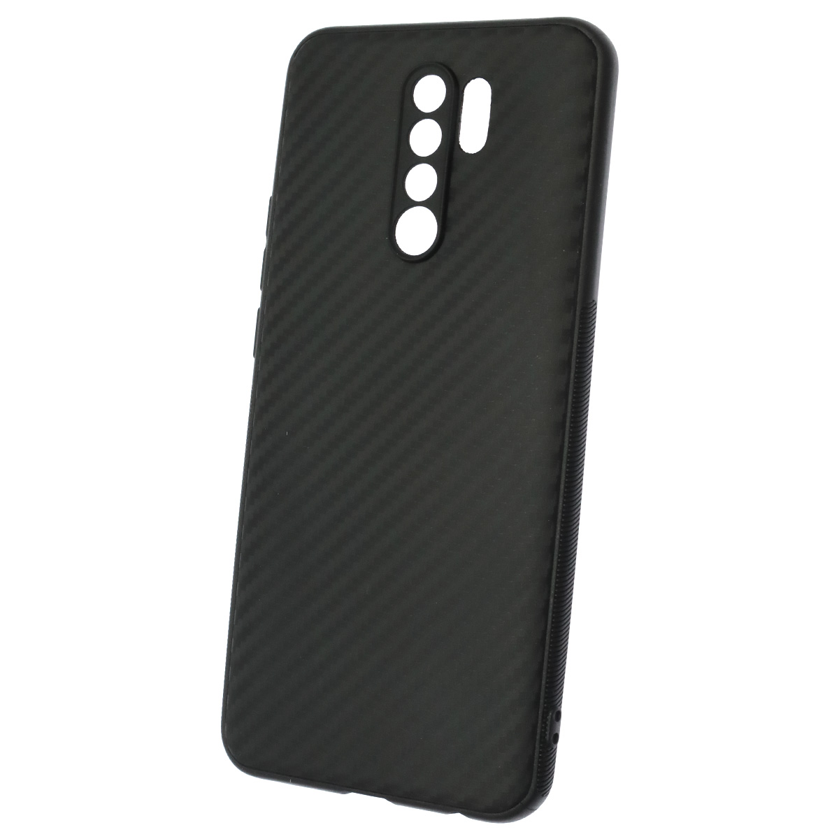 Чехол накладка для XIAOMI Redmi 9, силикон, карбон, цвет черный