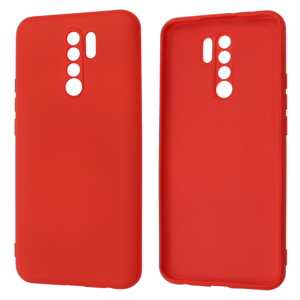 Чехол накладка NANO для XIAOMI Redmi 9, силикон, бархат, цвет красный