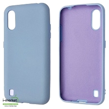 Чехол накладка Silicon Cover для SAMSUNG Galaxy M01 (SM-M015), силикон, бархат, цвет светло фиолетовый