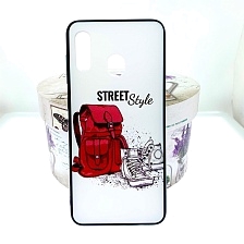 Чехол накладка BRF для SAMSUNG Galaxy A30 (SM-A305), силикон, рисунок Рюкзак и ботинки.