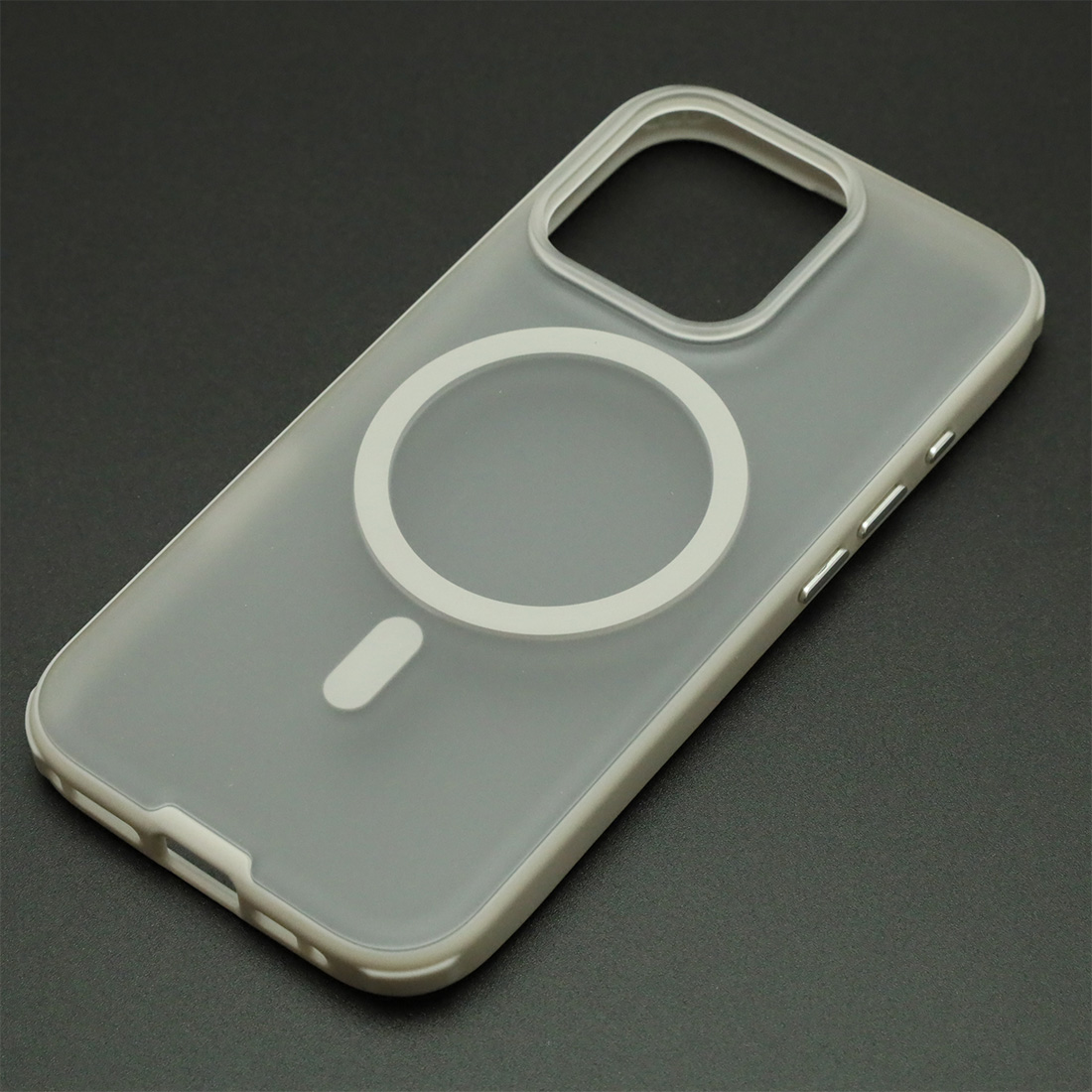 Чехол накладка NEW с поддержкой Magsafe для APPLE iPhone 16 Pro, матовый, силикон, пластик, цвет прозрачно серый