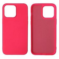 Чехол накладка NANO для APPLE iPhone 14 Pro Max, силикон, бархат, цвет фуксия
