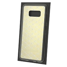 Чехол накладка для SAMSUNG Galaxy S8 (SM-G950), силикон, металл, цвет золотистый