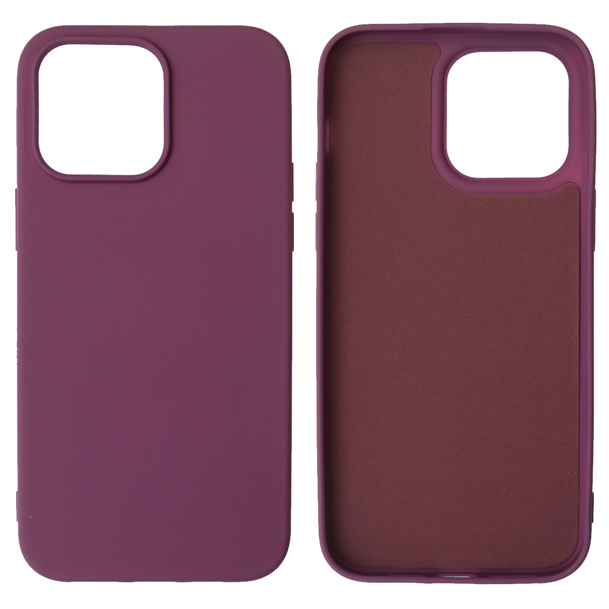 Чехол накладка NANO для iPhone 14 Pro Max, силикон, бархат, цвет фиолетовый