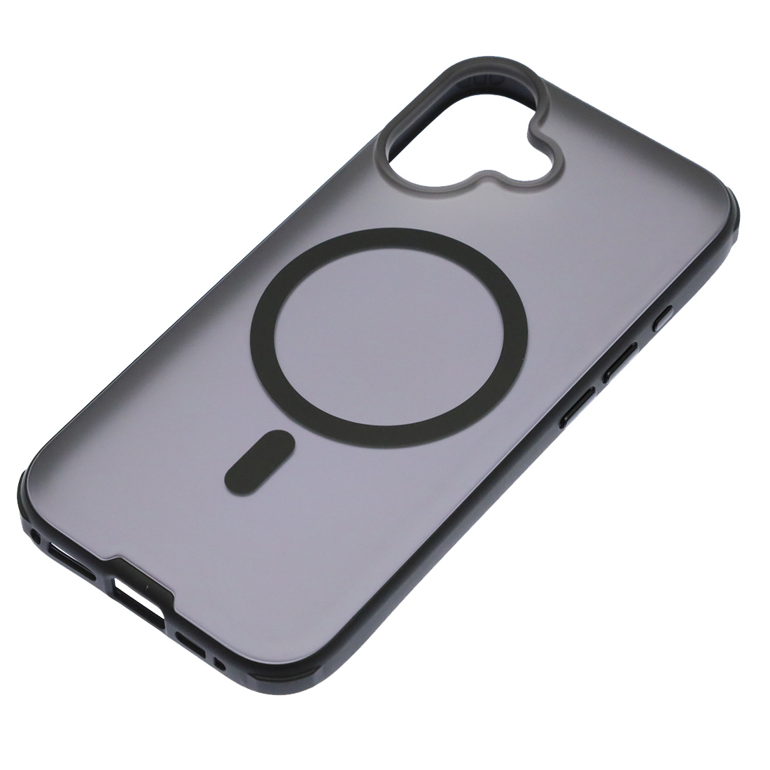 Чехол накладка NEW с поддержкой Magsafe для APPLE iPhone 16, матовый, силикон, пластик, цвет прозрачно черный