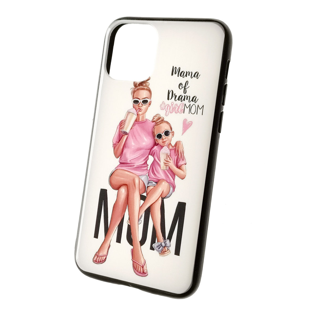 Чехол накладка для APPLE iPhone 11 Pro, силикон, рисунок Mama of Drama girlMOM.