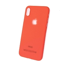 Чехол накладка Soft Touch для APPLE iPhone X, пластик, вырез под логотип, цвет оранжевый.