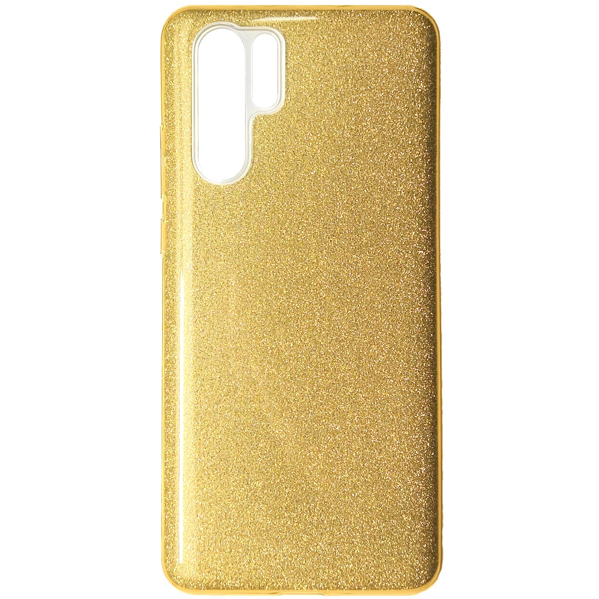Чехол накладка Shine для HUAWEI P30 Pro (VOG-L29), силикон, блестки, цвет золотистый