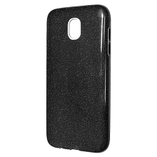 Чехол накладка для SAMSUNG Galaxy J5 2017 (SM-J530), силикон, блестки, цвет черный