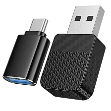 Беспроводной автомобильный адаптер CarPlay HOCO HU3 Tony, с адаптером USB на Type C, цвет черный