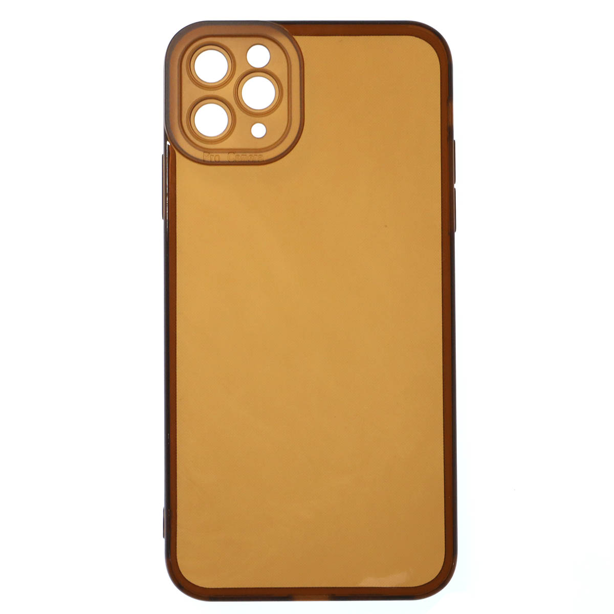 Чехол накладка CATEYES для APPLE iPhone 11 PRO MAX, защита камеры, силикон, цвет прозрачно коричневый