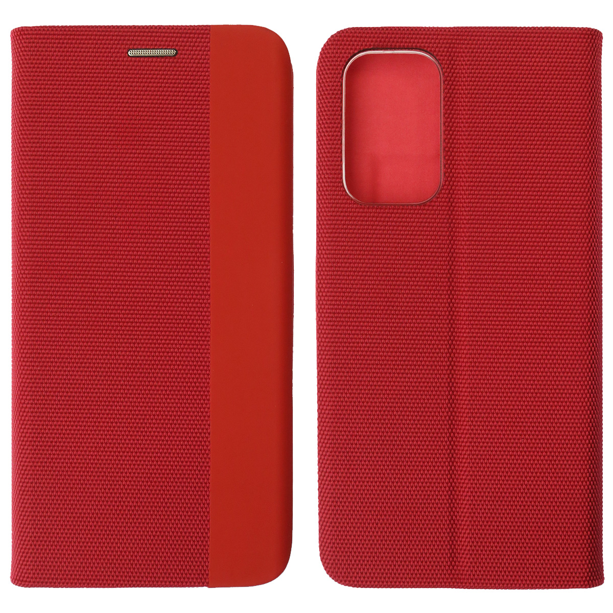 Чехол книжка MESH для SAMSUNG Galaxy A33 5G (SM-A336B), текстиль, силикон, бархат, визитница, цвет красный