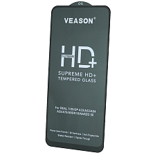Защитное стекло VEASON HD+ для Realme 7i, 8i, OPPO A53, A54, A55,A76, A96, K10, NARZO 50, цвет окантовки черный