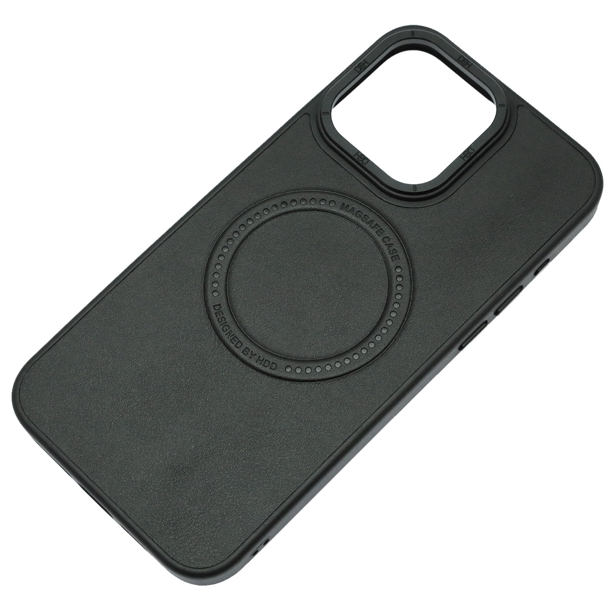 Чехол накладка Creative Stylish с поддержкой MagSafe для APPLE iPhone 15 Pro Max, защита камеры, экокожа, бархат, цвет черный