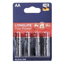 Батарейка VARTA LONGLIFE MAX POWER (MAX TECH) LR6 AA BL4 Alkaline 1.5V Батарейка VARTA LONGLIFE MAX POWER (MAX TECH) LR6 AA BL4 Alkaline 1.5V