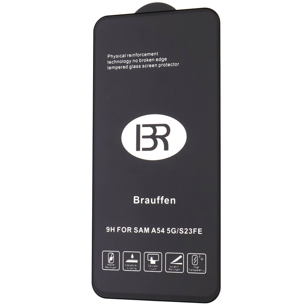 Защитное стекло BRAUFFEN для SAMSUNG Galaxy A54, Galaxy S23 FE, цвет окантовки черный