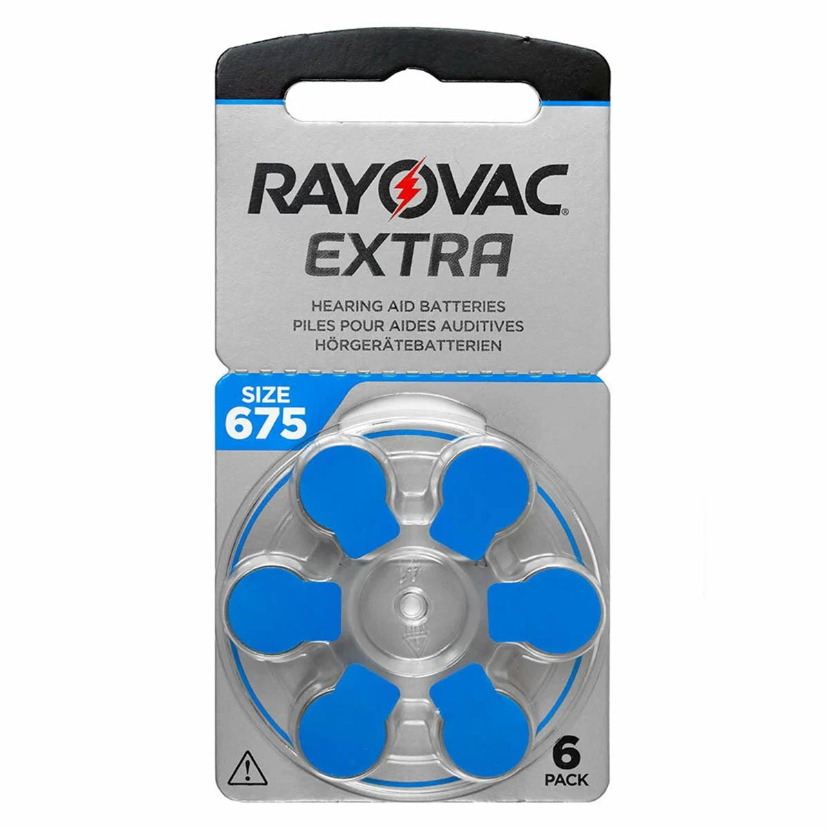 Батарейка для слуховых аппаратов RAYOVAC Extra, ZA675 (675A, AC675E/EZ, PR675H, PR44), BL6, 1.45V