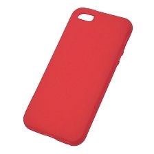 Чехол накладка SOFT TOUCH для APPLE iPhone 5S, iPhone SE, силикон, матовый, цвет красный