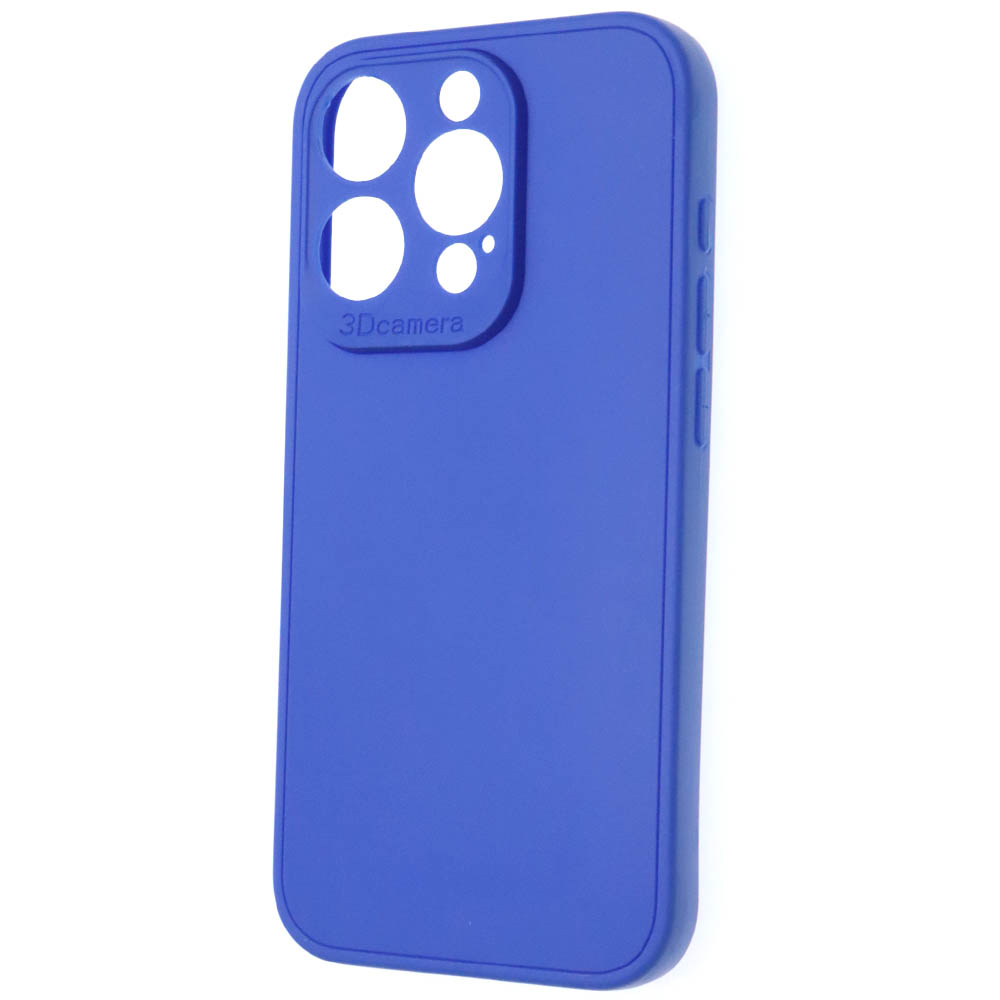 Чехол накладка для APPLE iPhone 15 Pro, защита камеры, силикон, цвет синий