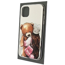 Чехол накладка для APPLE iPhone 11, силикон, рисунок Девочка с плюшевым мишкой Чехол накладка для APPLE iPhone 11, силикон, рисунок Девочка с плюшевым мишкой