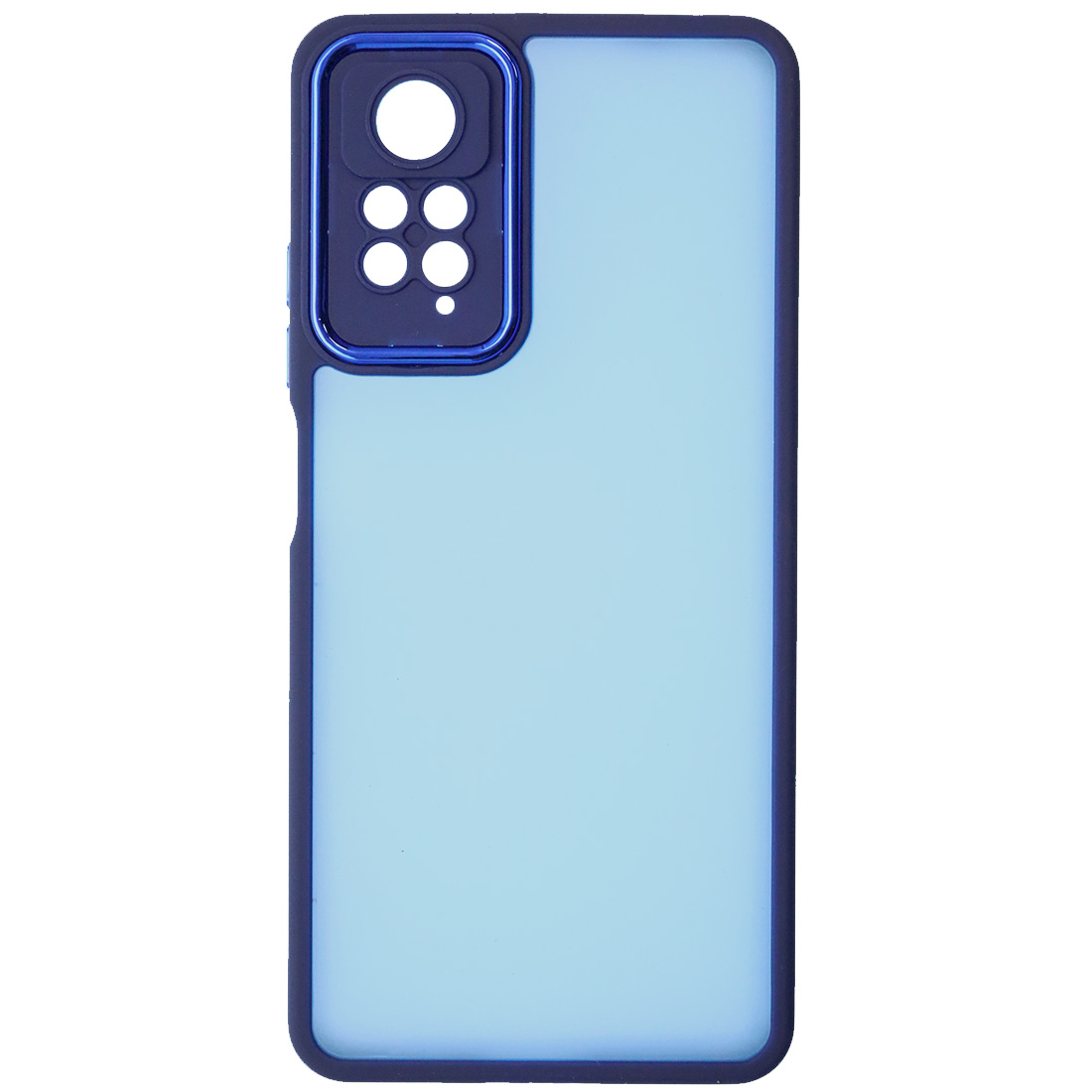 Чехол накладка KING для XIAOMI Redmi Note 12 Pro 4G, силикон, пластик, защита камеры, цвет окантовки темно синий