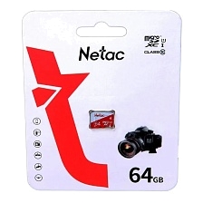 Карта памяти MicroSDXC 64GB NETAC P500 Eco Class 10 UHS-I, без адаптера