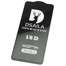 Защитное стекло 15D DSAILA для XIAOMI Redmi Note 9, Redmi Note 9T, цвет окантовки черный