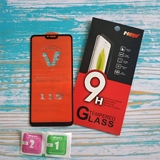 Защитное стекло 11D FULL GLUE для XIAOMI Redmi Note 6 / Mi8 Lite, цвет канта чёрный.