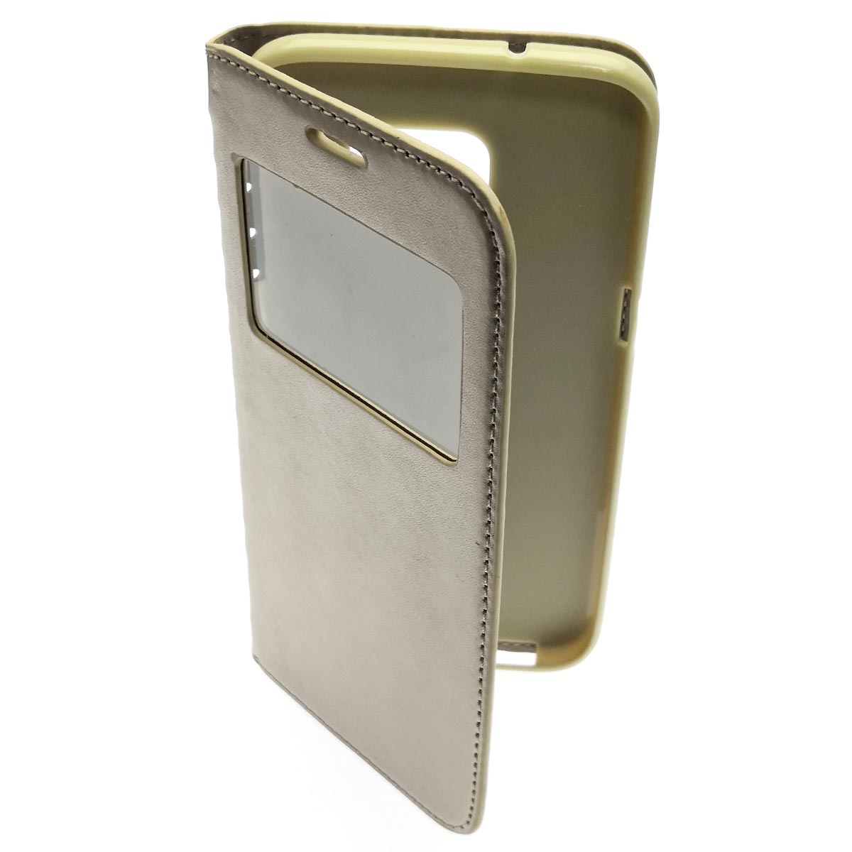 Чехол книжка для SAMSUNG Galaxy S7 Edge (SM-G935), экокожа, цвет золотистый
