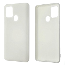 Чехол накладка NANO для SAMSUNG Galaxy A21S (SM-A217), силикон, бархат, цвет белый