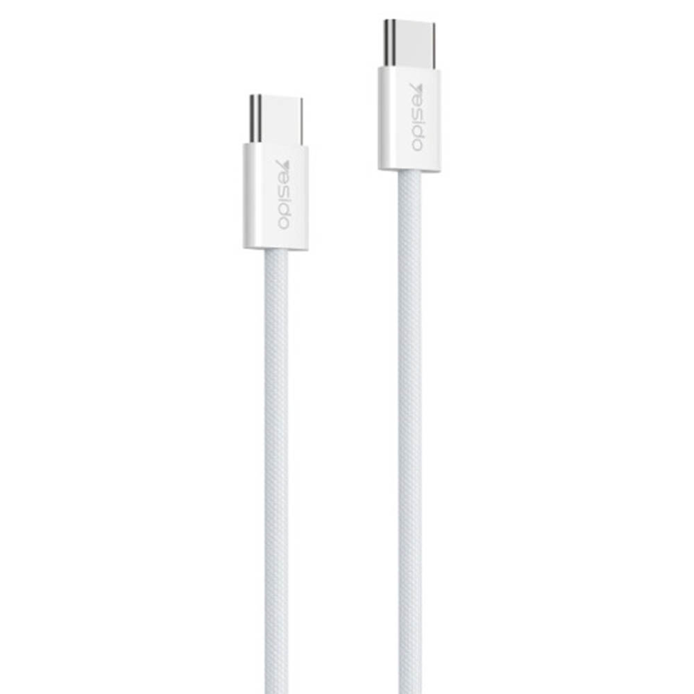 Кабель YESIDO CA164 USB Type C на USB Type C, PD60W, длина 2 метра, цвет белый Кабель YESIDO CA164 USB Type C на USB Type C, PD60W, длина 2 метра, цвет белый