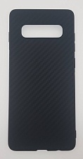 Чехол накладка Carbon для SAMSUNG Galaxy S10 Plus (SM-G975) цвет черный.