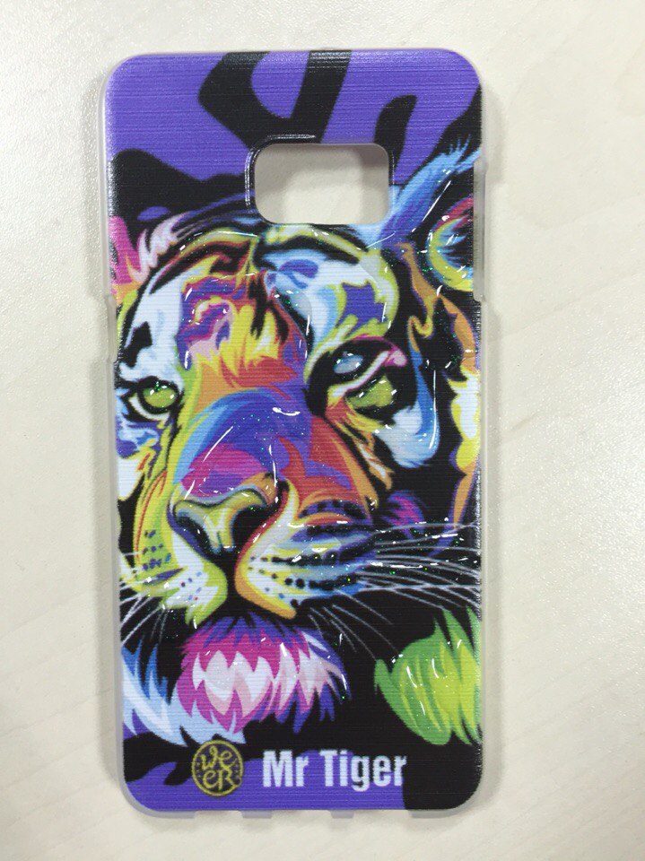 Накладка силиконовая для SAMSUNG Galaxy S6 Edge Plus SM-G928 принт тигр.