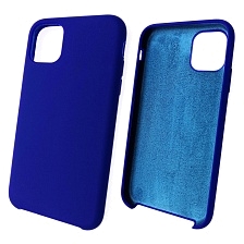 Чехол накладка Silicon Case для APPLE iPhone 11 (6.1), силикон, бархат, цвет синее море