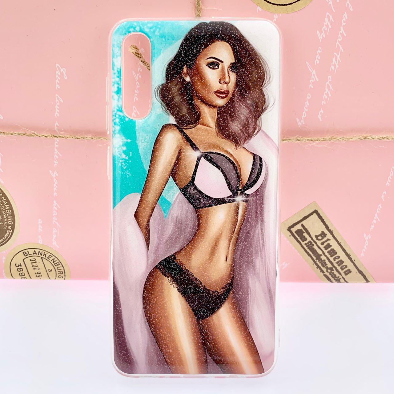 Чехол накладка для SAMSUNG Galaxy A50 (SM-A505), A30s (SM-A307), A50s (SM-A507), силикон, глянец, рисунок Девушка в красивом нижнем белье.