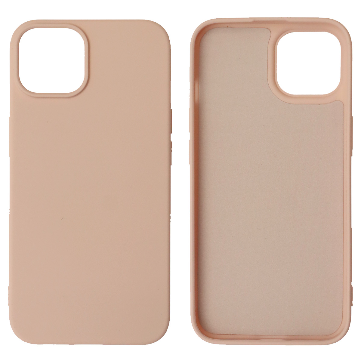 Чехол накладка NANO для iPhone 14, силикон, бархат, цвет розовый песок