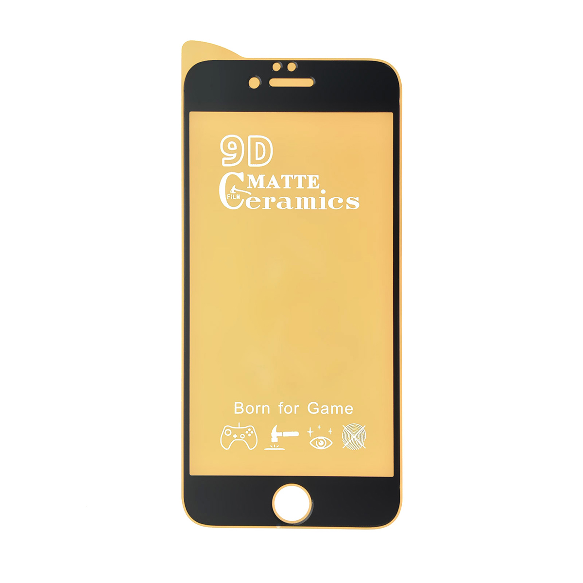 Защитное стекло 9D Ceramics для APPLE iPhone 6, iPhone 6G, iPhone 6S, матовое, цвет черный.