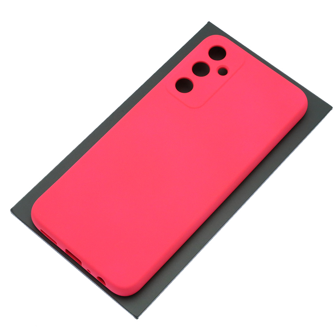 Чехол накладка Silicon Cover для SAMSUNG Galaxy A05s, защита камеры, силикон, бархат, цвет розовый