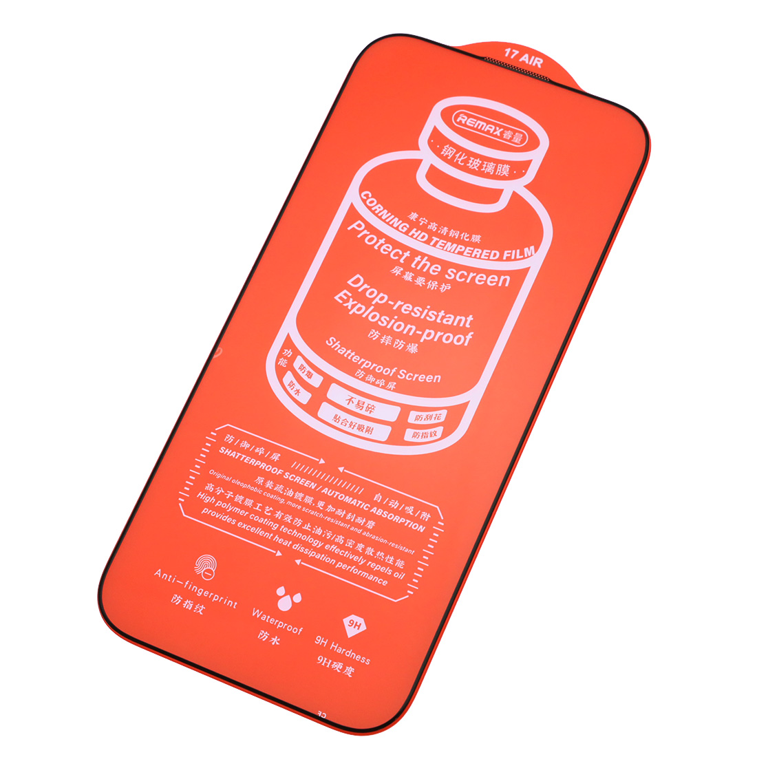 Защитное стекло усиленно закаленное REMAX GL-83 для APPLE iPhone 17 Air (6.6"), цвет окантовки черный