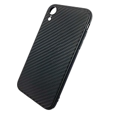 Чехол накладка для APPLE iPhone XR, силикон, карбон, цвет черный