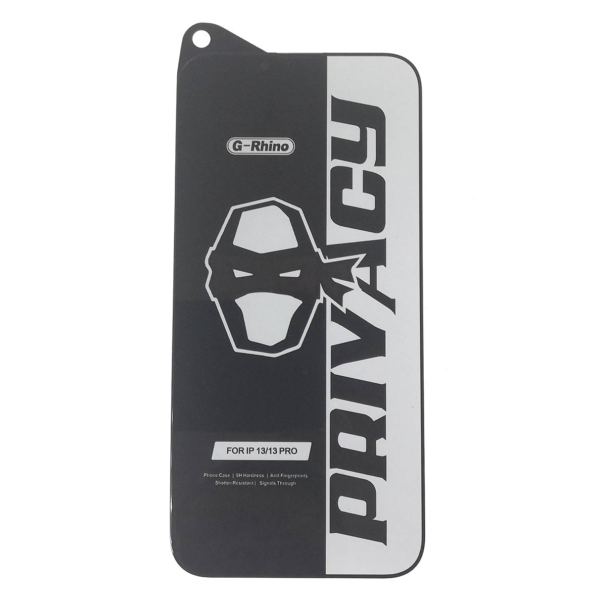 Защитное стекло Антишпион G-Rhino для APPLE iPhone 13 (6.1"), iPhone 13 Pro (6.1"), iPhone 14 (6.1"), цвет окантовки черный