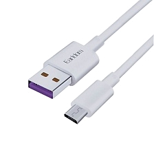Кабель EARLDOM EC-080M USB Micro USB, 5А, длина 1 метр, силикон, цвет белый
