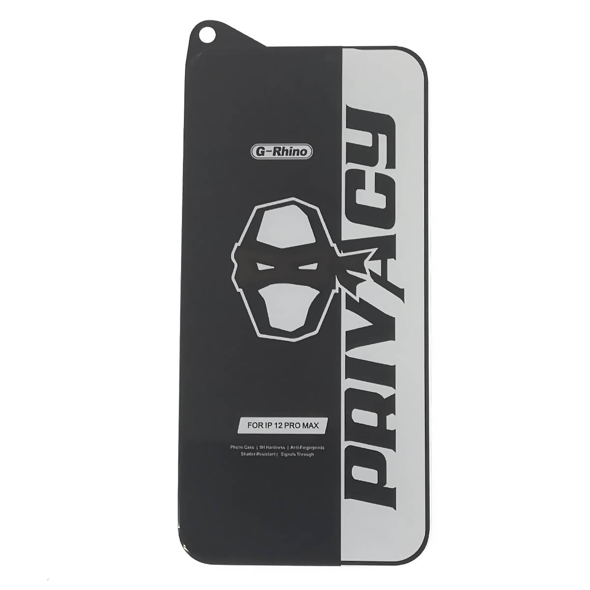 Защитное стекло Антишпион G-Rhino для APPLE iPhone 12 Pro MAX (6.7"), цвет окантовки черный