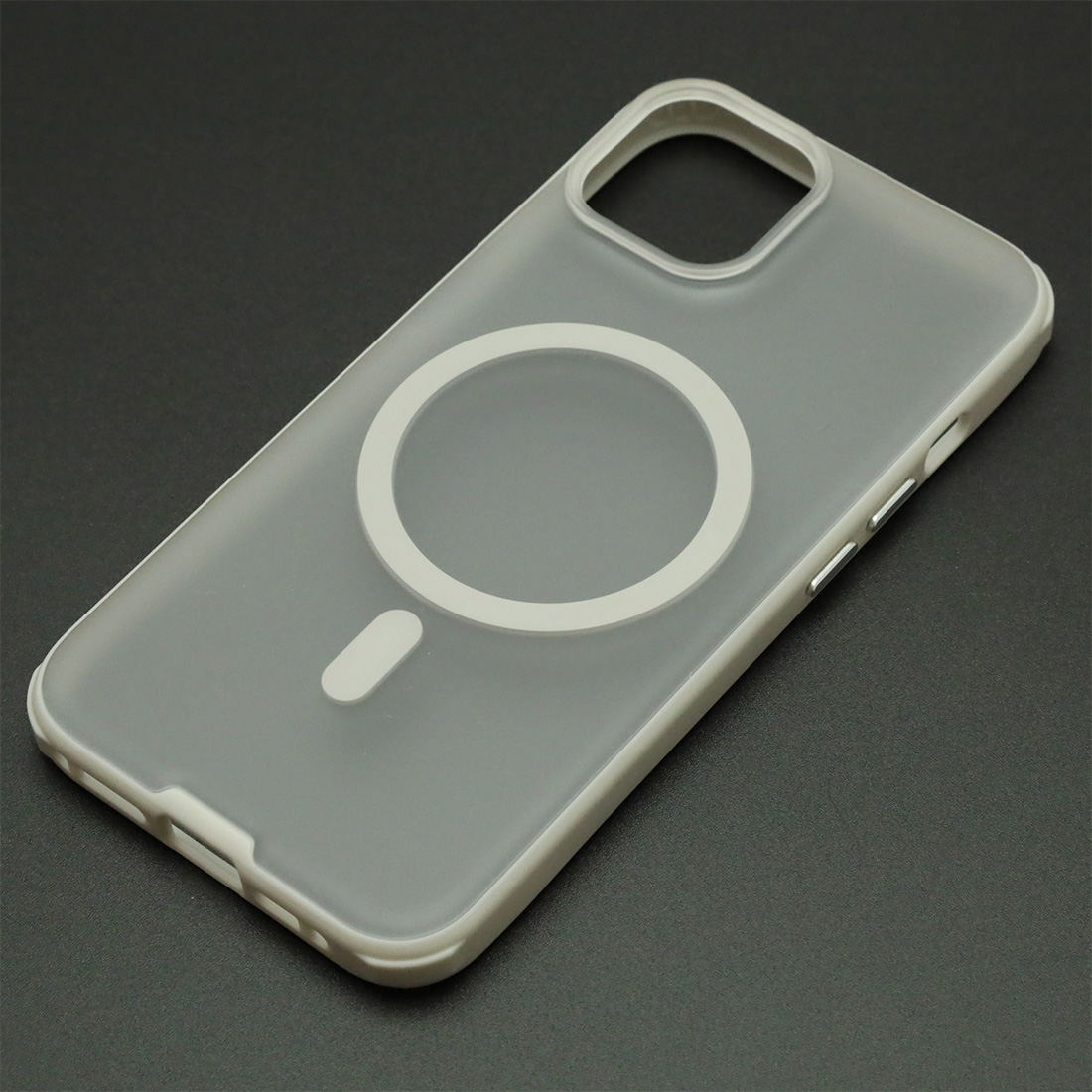 Чехол накладка NEW с поддержкой Magsafe для APPLE iPhone 14, матовый, силикон, пластик, цвет прозрачно серый