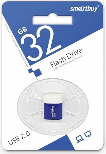 Флешка USB 32GB Smart Buy Lara, USB 2.0, цвет синий.